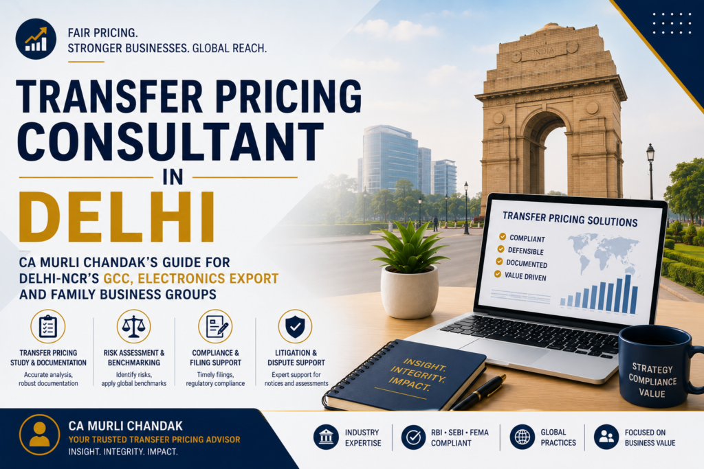 Transfer Pricing Consultant in Delhi: CA Murli Chandak’s Guide for Delhi-NCR’s GCC, Electronics Export and Family Business Groups