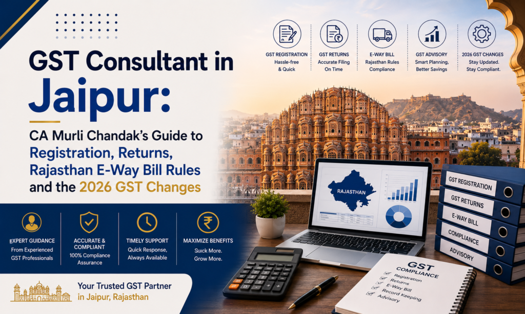 GST Consultant in Jaipur: CA Murli Chandak’s Guide to Registration, Returns, Rajasthan E-Way Bill Rules and the 2026 GST Changes